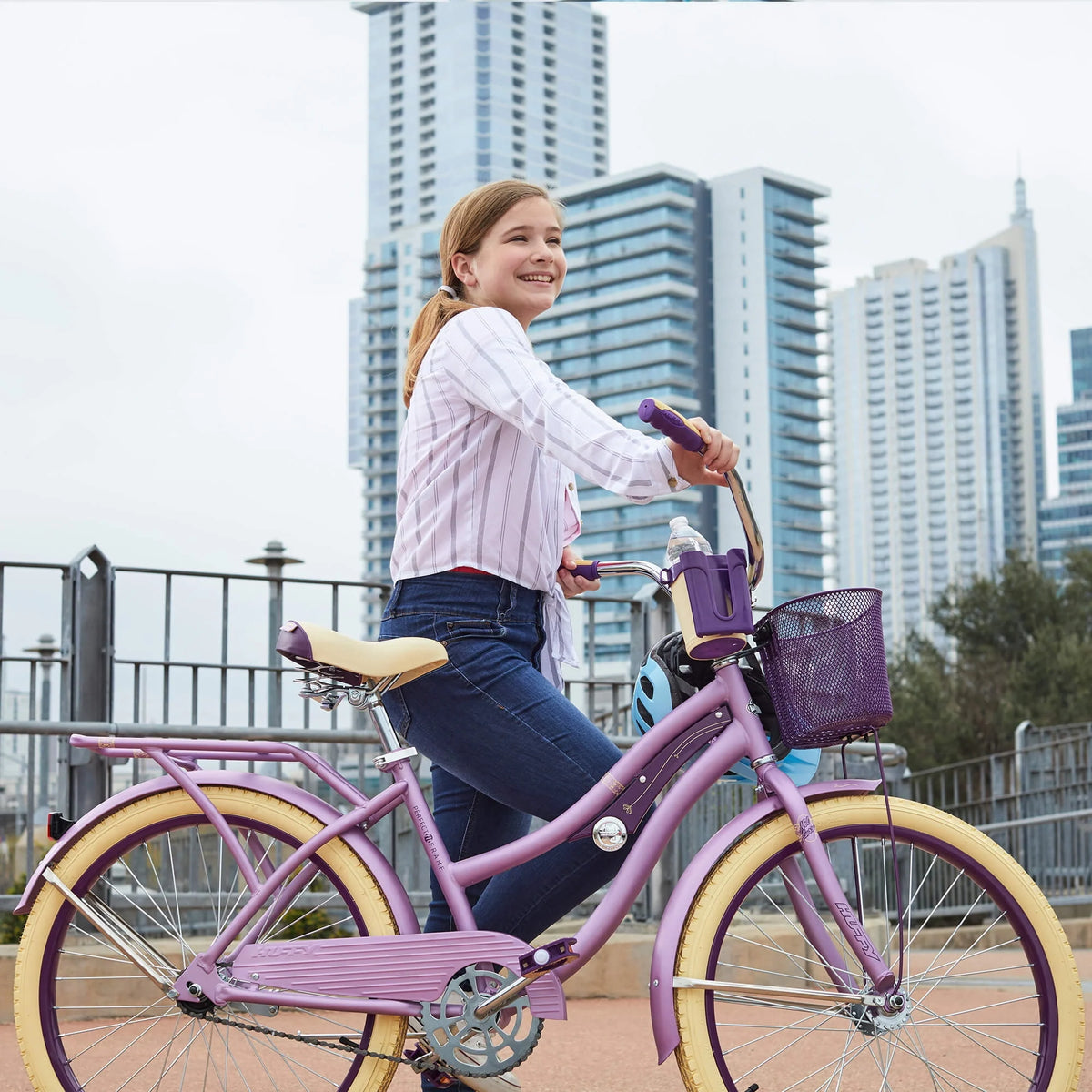 24 Inch Purple Satin Cruiser Bike M680439