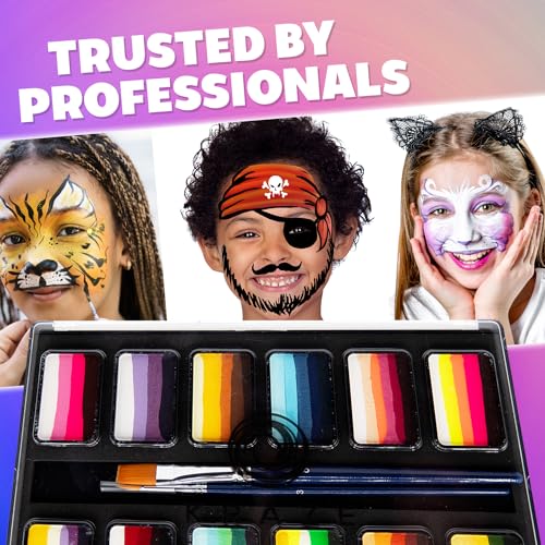 Water Activated Hypoallergenic Face Paint Palette Z361