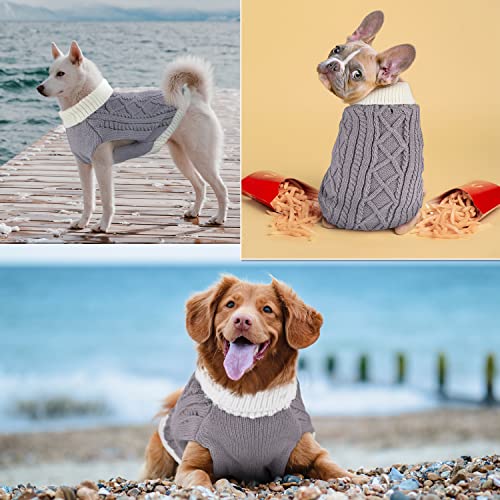 Small Dog Sweaters with Leash Hole Turtleneck Knitwear Red Medium V900935