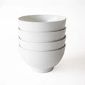 Set of 4 White Round Porcelain Noodle Bowls N163