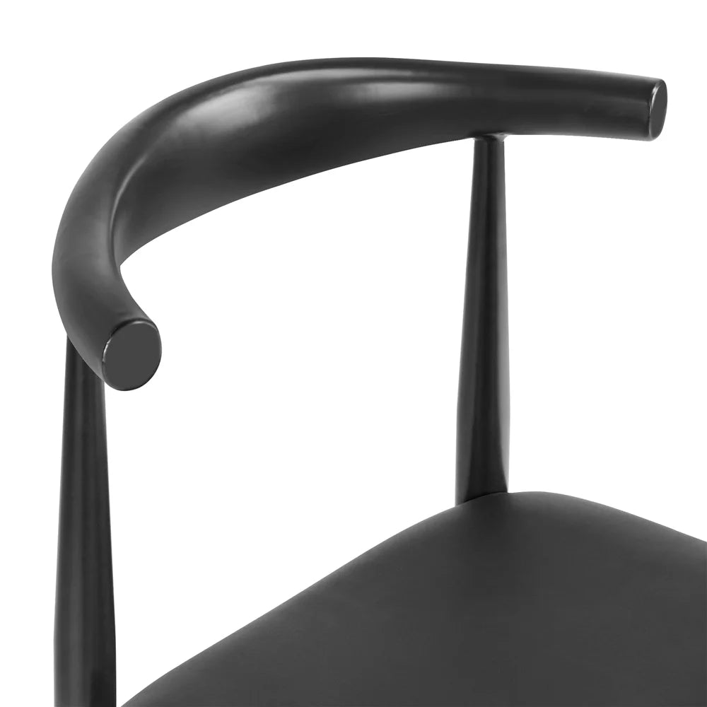 Black Fabric Leather Dining Chairs D62209