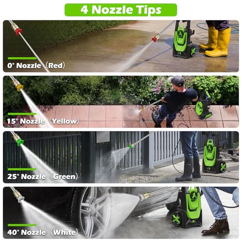Pressure Washer with 20FT Hose, 35FT Power Cord, 500ML Foam Cannon J31753