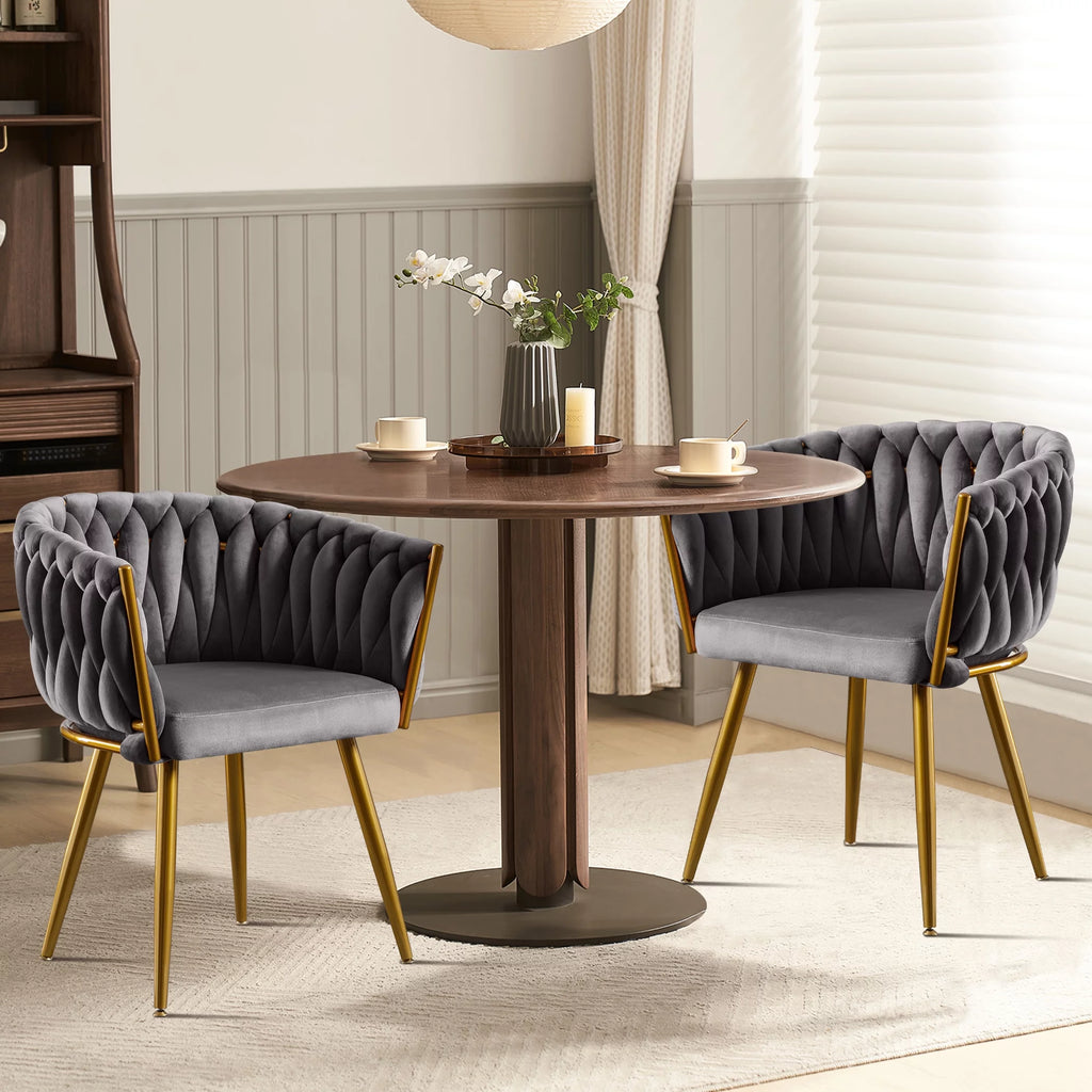 Velvet Dining Chairs Set of 2 Dark Grey S865