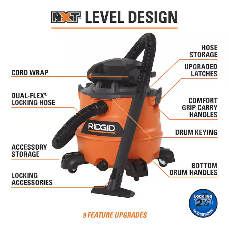 16 Gallon 6.5 Peak HP Wet/Dry Shop Vacuum with Detachable Blower K398