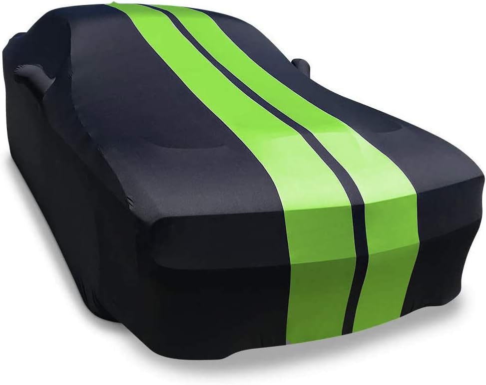 Indoor Car Cover Black with Red Stripes B12541