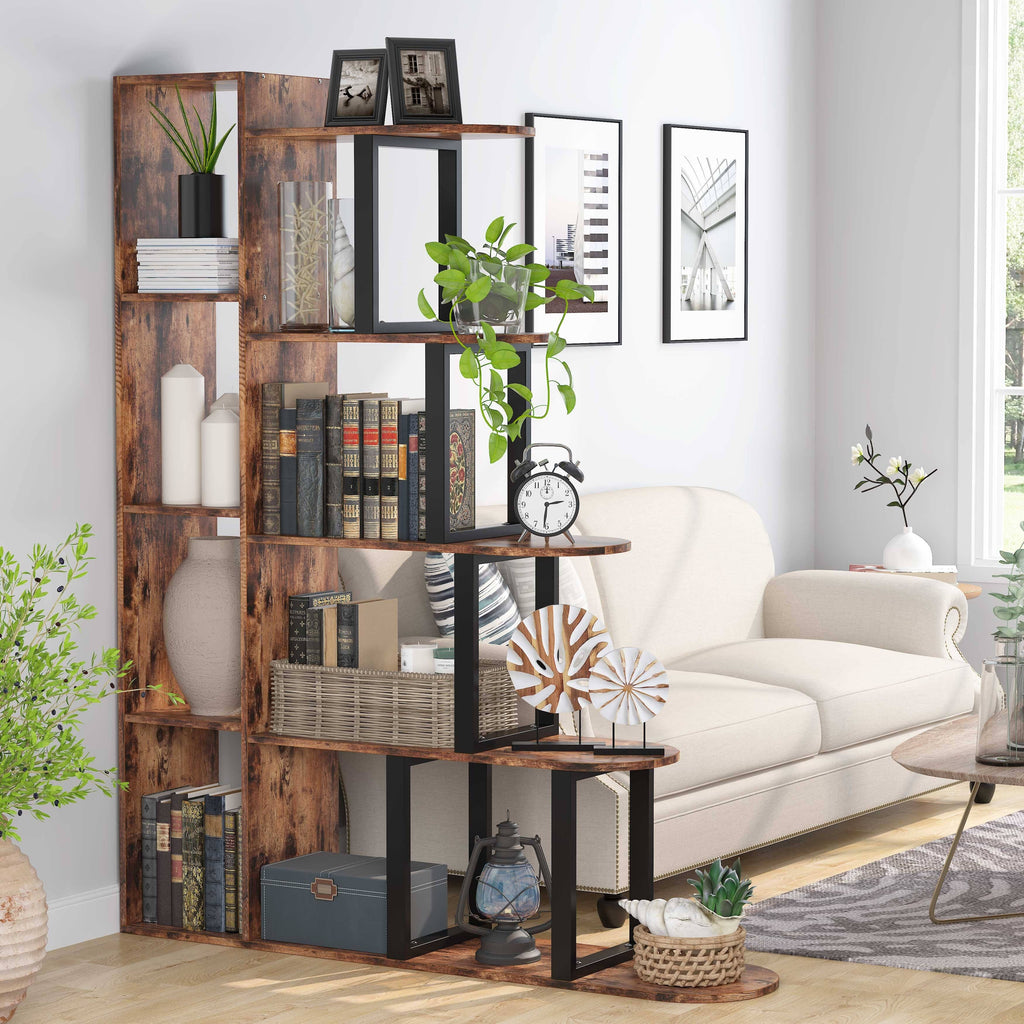 5-Tier Brown Black Bookcase R34199