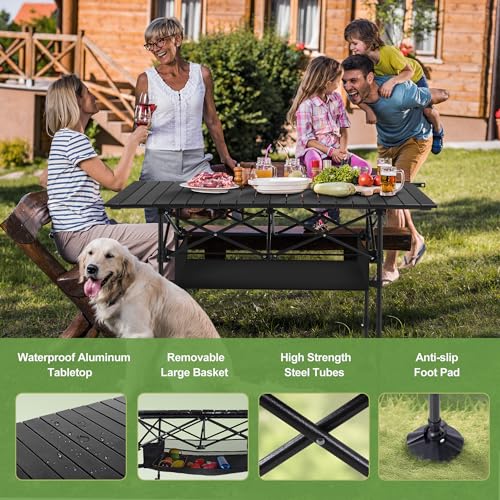 Folding Aluminum Camping Table with Carrying Bag X92124