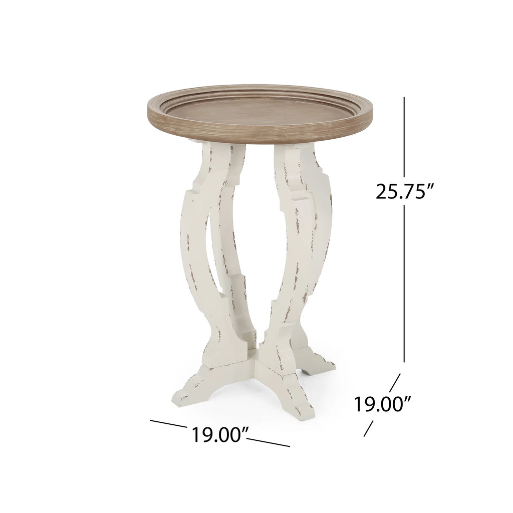 French Country Accent Table with Round Top C67402
