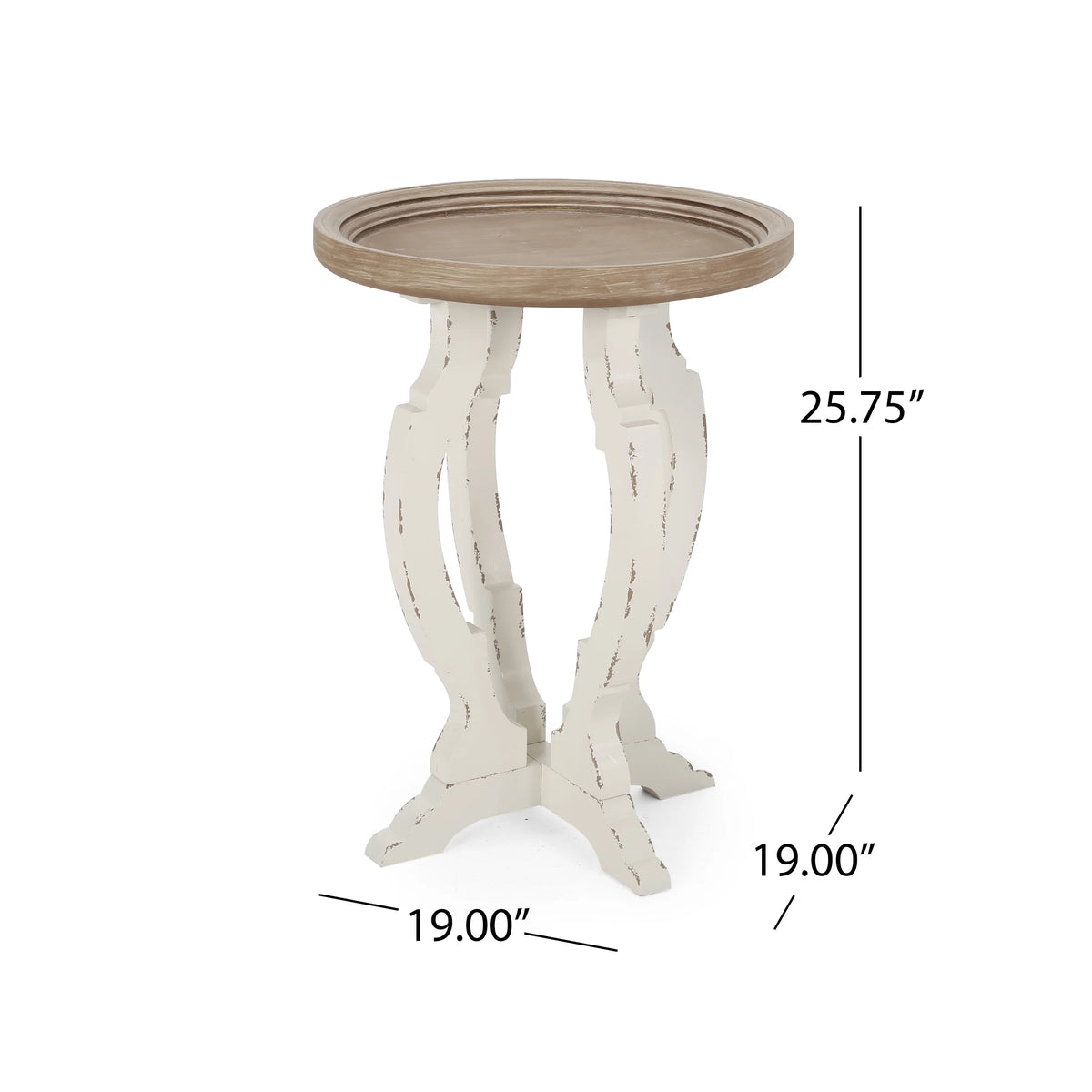 French Country Accent Table with Round Top C67402