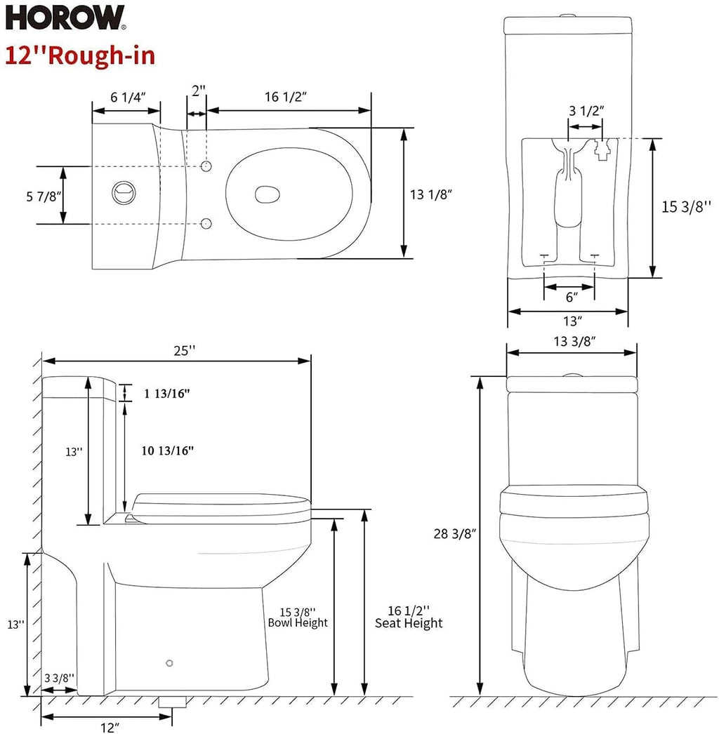 One-Piece Dual Flush Ceramic Toilet E946
