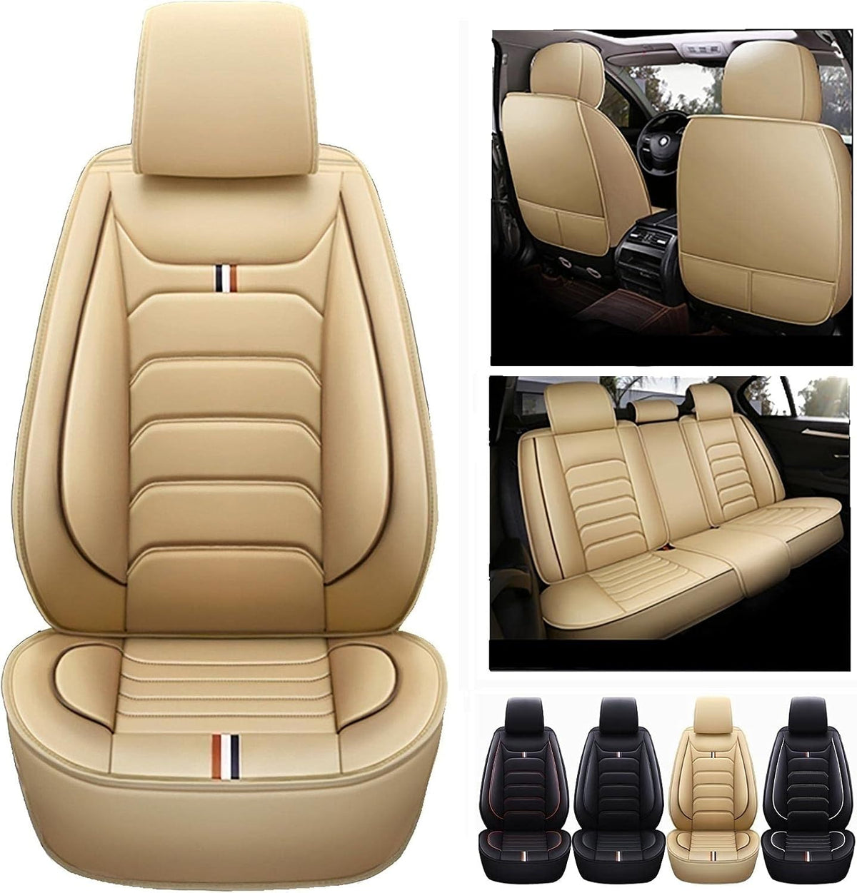 Waterproof PU Leather 5-seat Car Seat Covers K3174