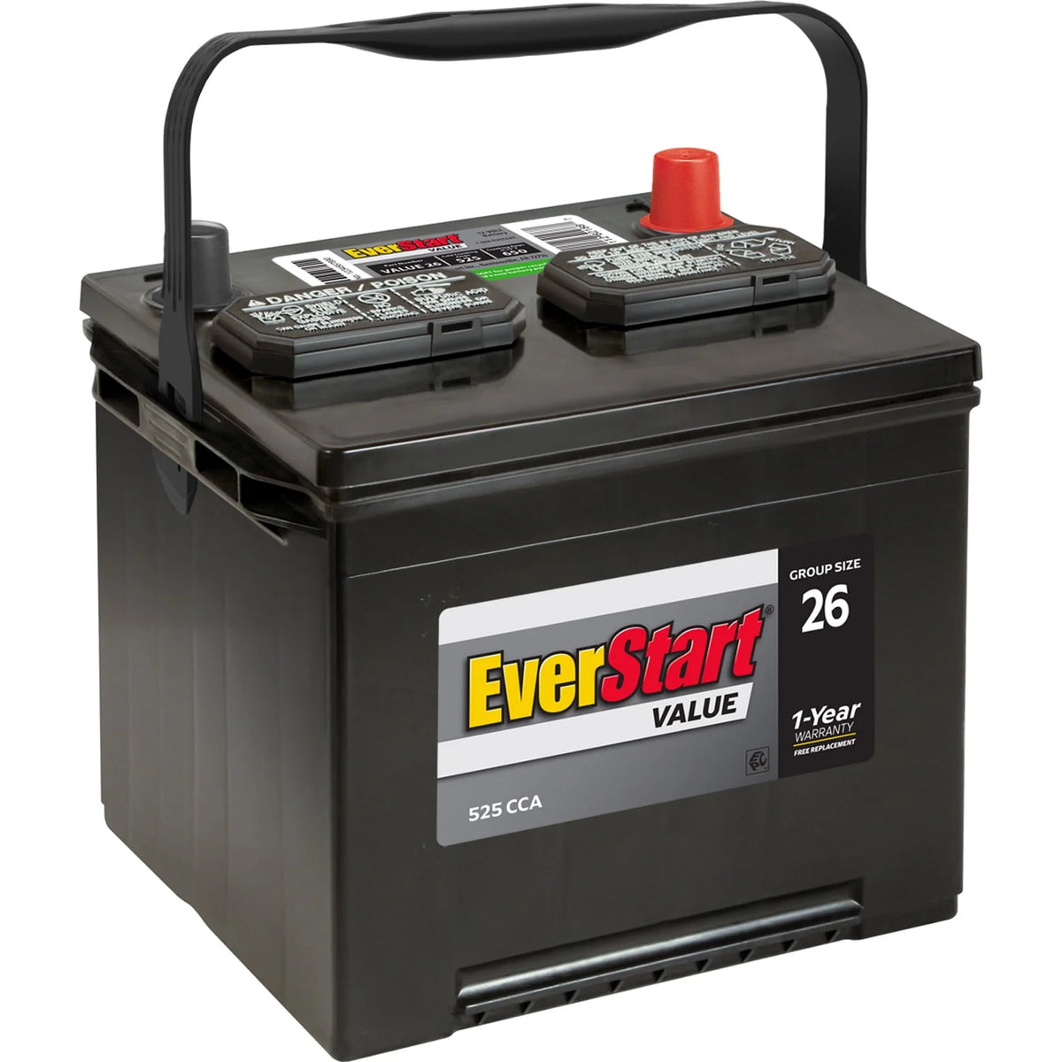 Lead Acid Automotive Battery Group Size 26 12 Volt 525 CCA O477922