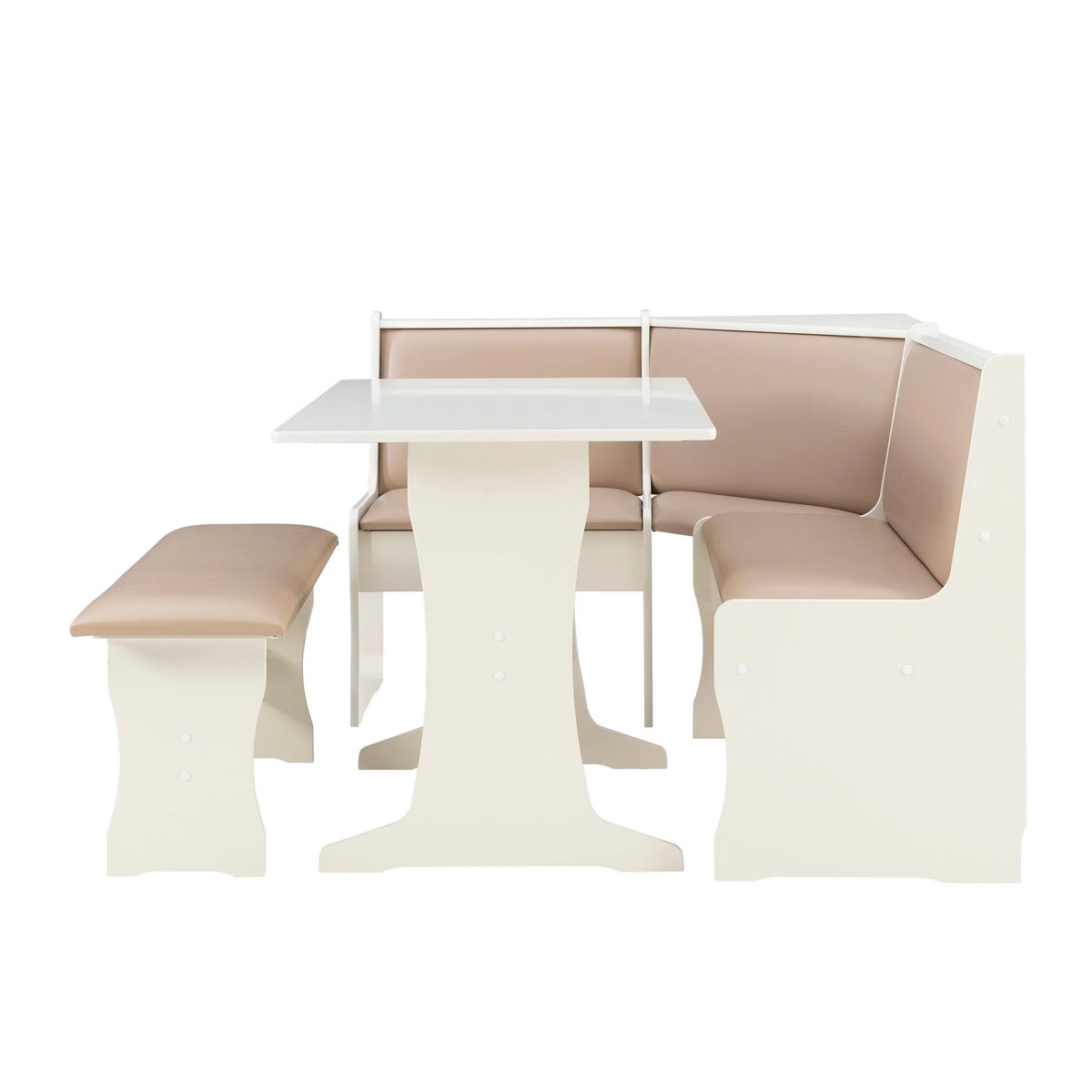 Tan Dining Table and Bench Set with Storage E15117