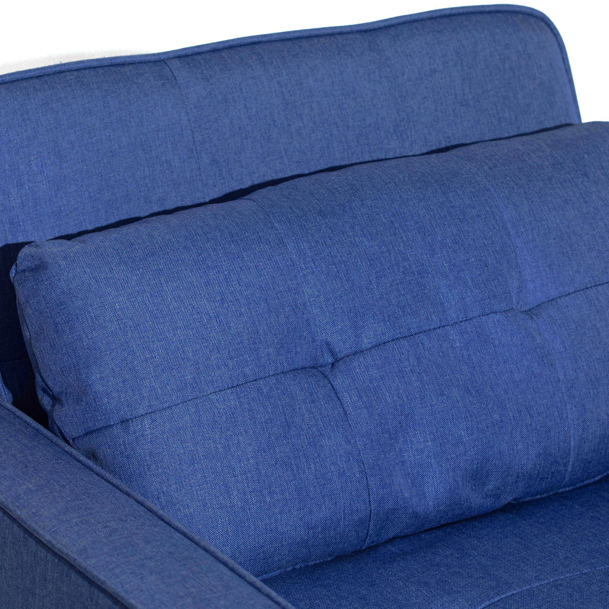 Blue Linen Fabric Convertible Chair Bed E174209