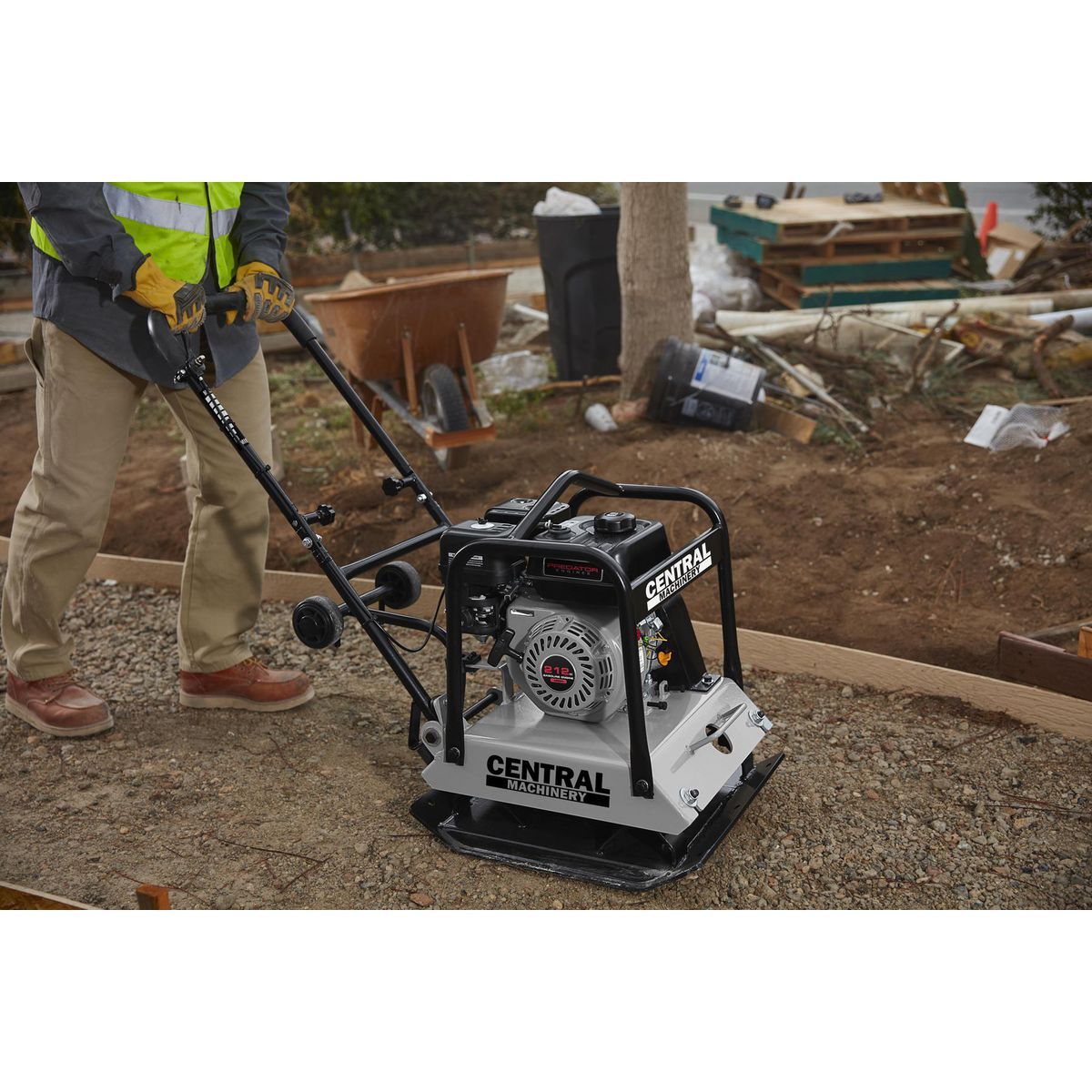 7 HP Plate Compactor with Wheel Kit T3055