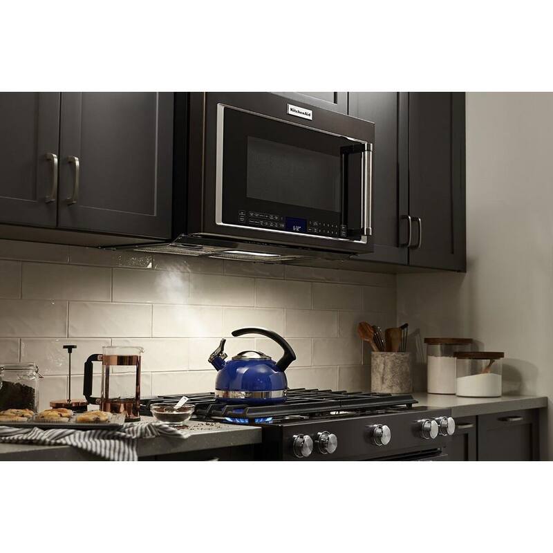 1800-Watt Over the Range Microwave with Air Fry in Black Stainless Steel V4693