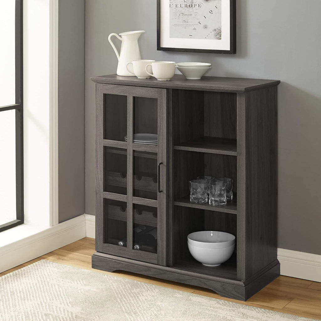 White 48 Inch Wood Buffet Sideboard Storage Cabinet Q8089