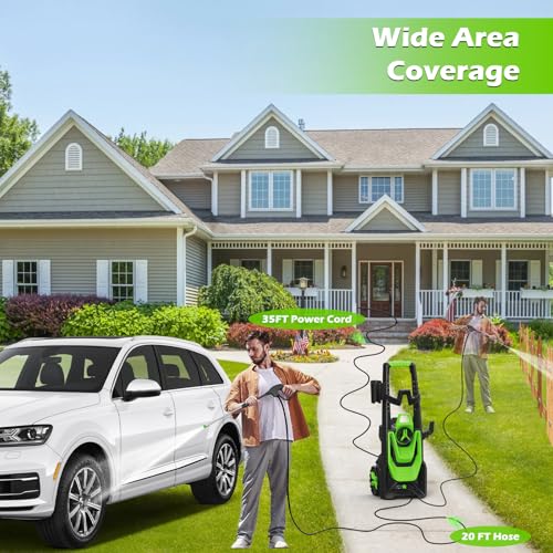 Pressure Washer with 20FT Hose, 35FT Power Cord, 500ML Foam Cannon J31753