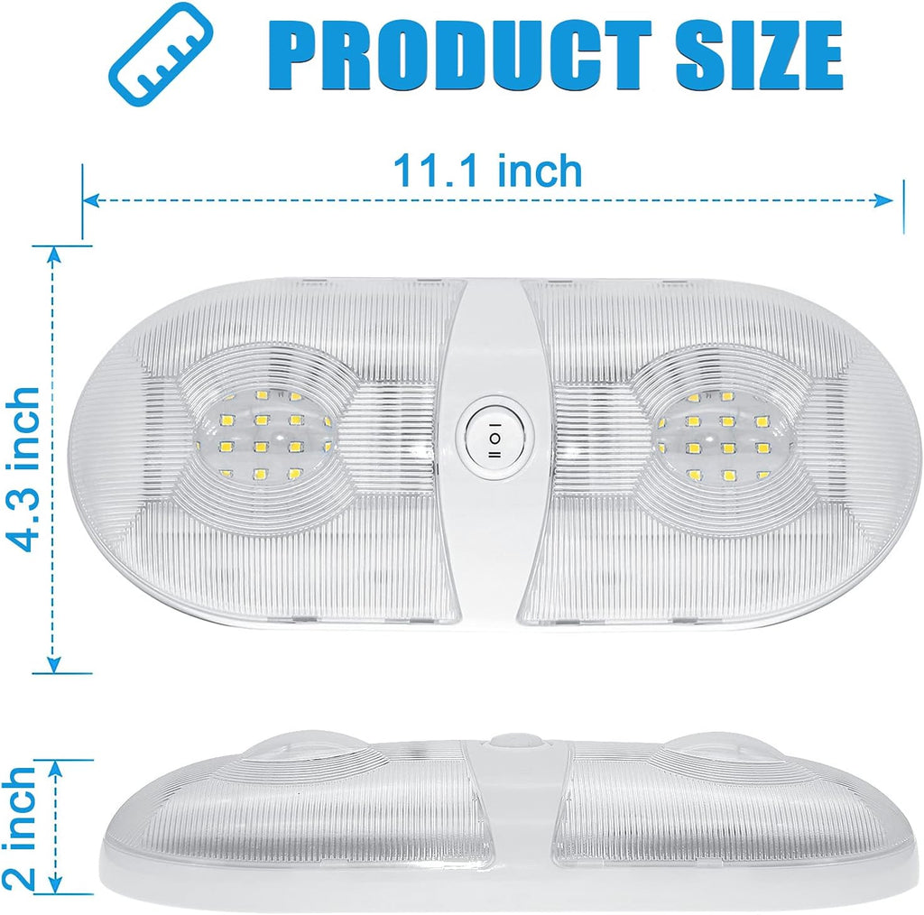 650 Lumens 12V LED Ceiling Dome Light with ON/Off Switch, Natural White 4000-4500K, Pack of 5 C9453