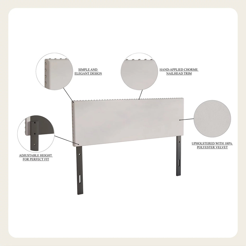 Black Velvet Upholstered Headboard A650135