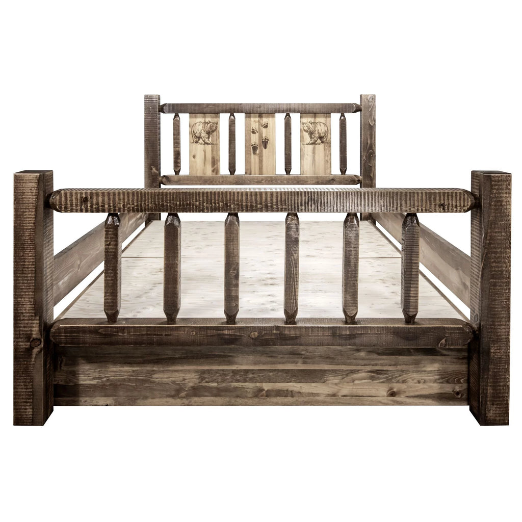Brown Wood Twin Storage Bed Q5711