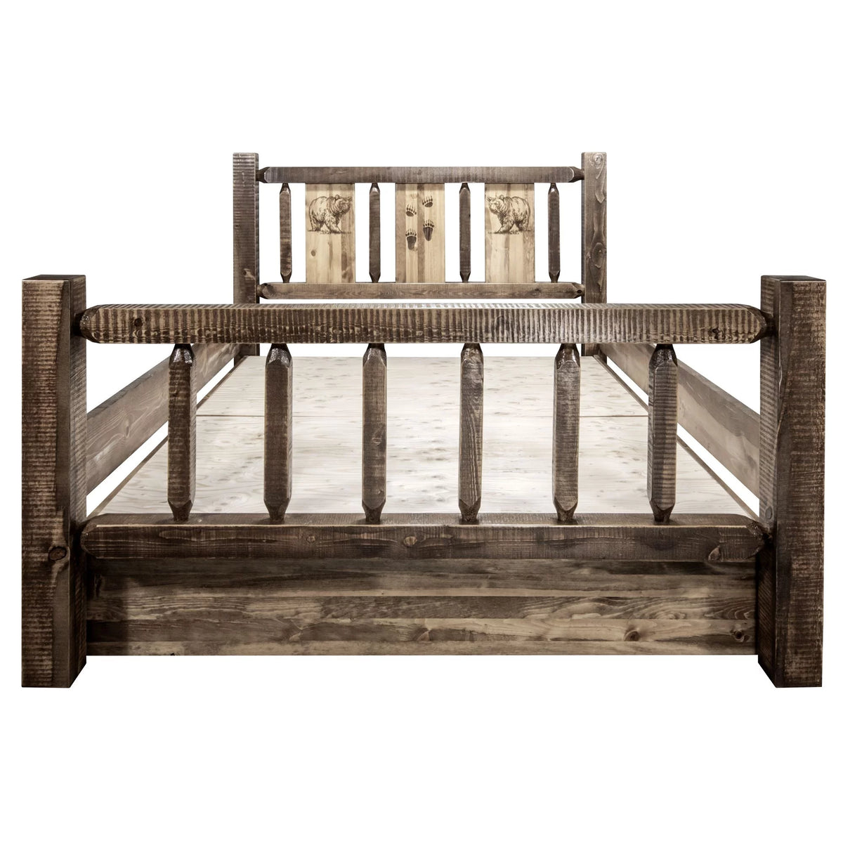 Brown Wood Twin Storage Bed Q5711