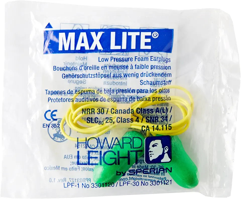 Corded Earplugs, Green, Pack of 100 Pairs V16111