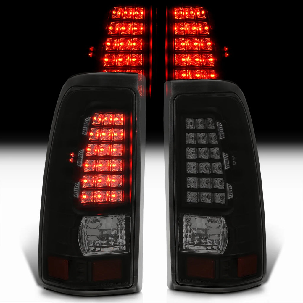 Smoked Lens Black Housing LED Tail Lights Pair V5917