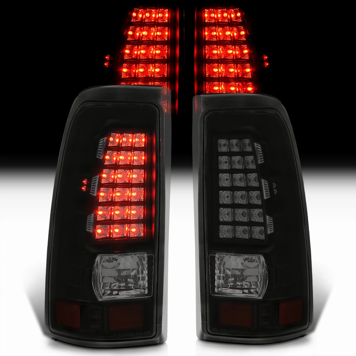 Smoked Lens Black Housing LED Tail Lights Pair V5917