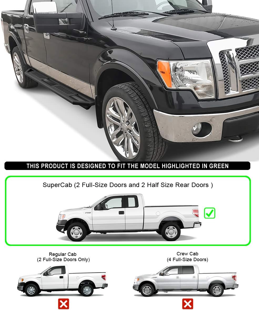 Aluminum Side Steps for Ford F150 2004-2014 Super Cab N6085