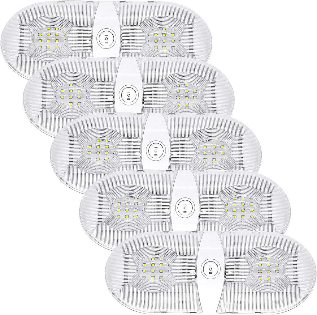 650 Lumens 12V LED Ceiling Dome Light with ON/Off Switch, Natural White 4000-4500K, Pack of 5 C9453