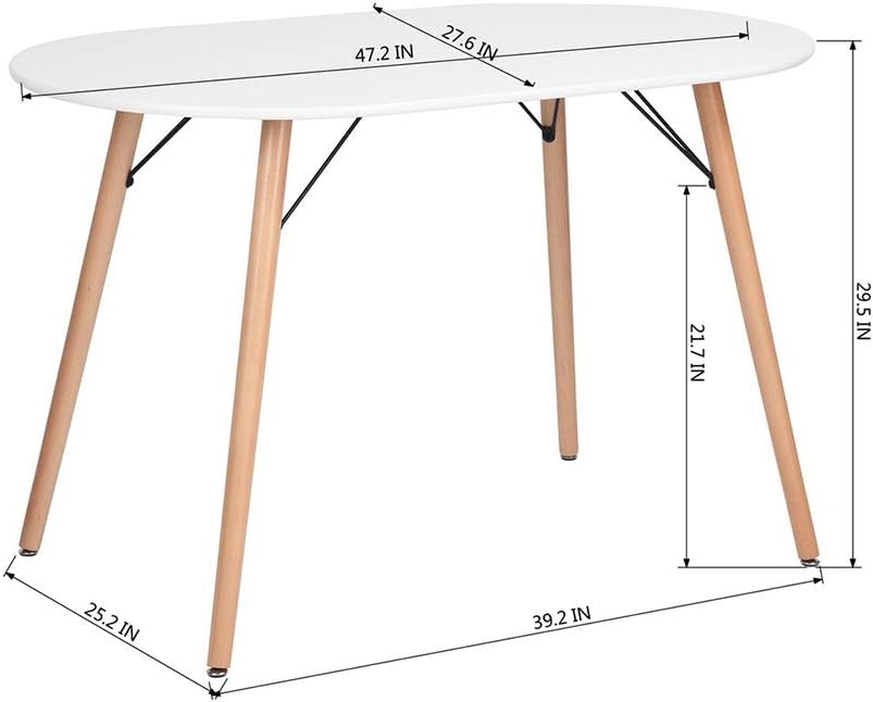 Farmhouse Oval Dining Table White D594