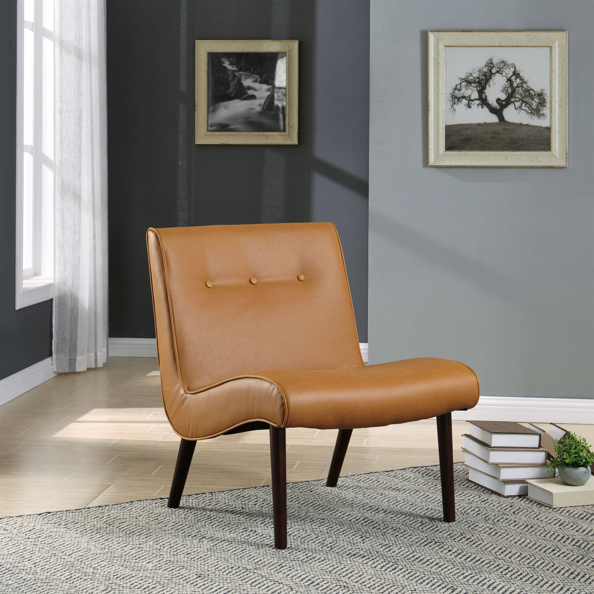 Vintage Caramel Bonded Leather Chair K230644