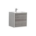 24 in. Wall Mount Ash Gray Bathroom Vanity E5369