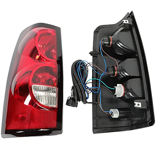 Headlights Assembly + Tail Lights Assembly Combo compatible with 2003-2006 Chevy Silverado E486