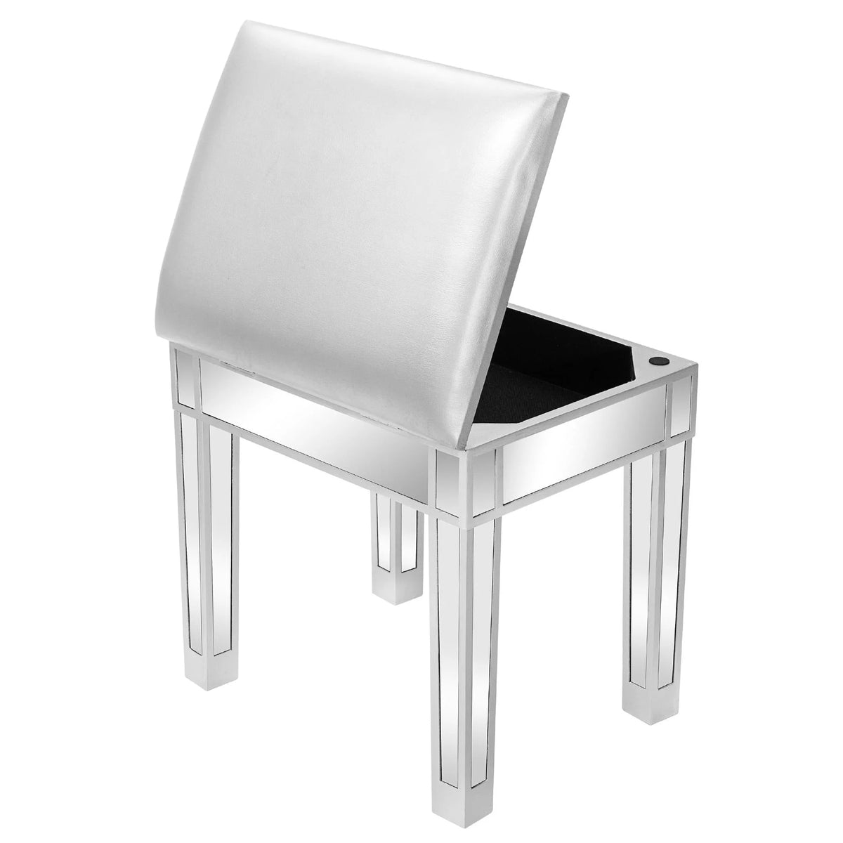 Silver Cushioned Vanity Stool A57605