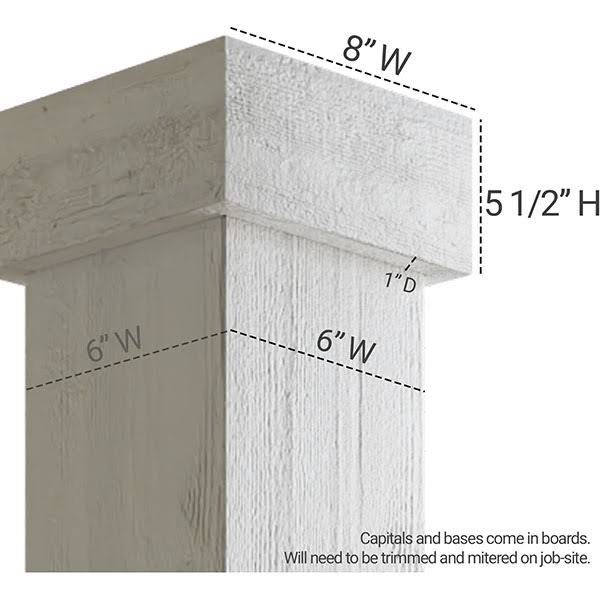 Faux Wood Non-Tapered Square Column Wrap V12098