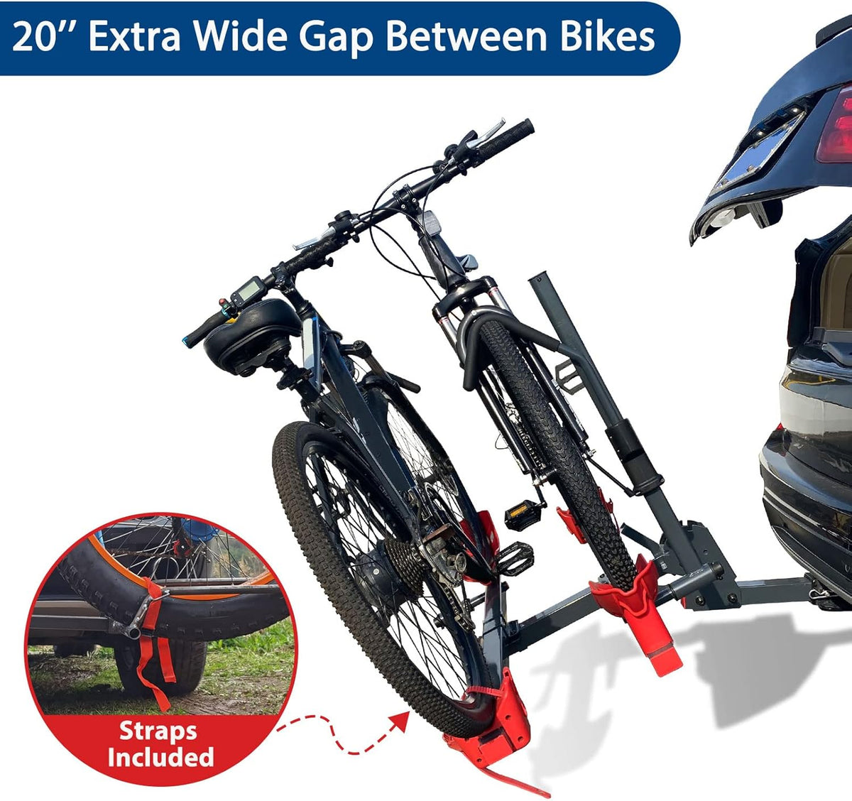 2'' Hitch Bike Rack 2-Bike 132 lbs Capacity with Smart Tilting Q40730