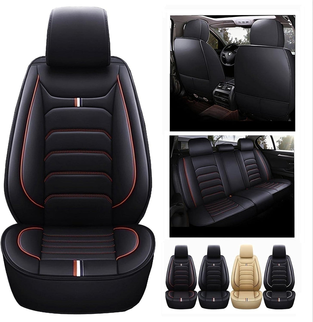 Waterproof PU Leather 5-seat Car Seat Covers K3174
