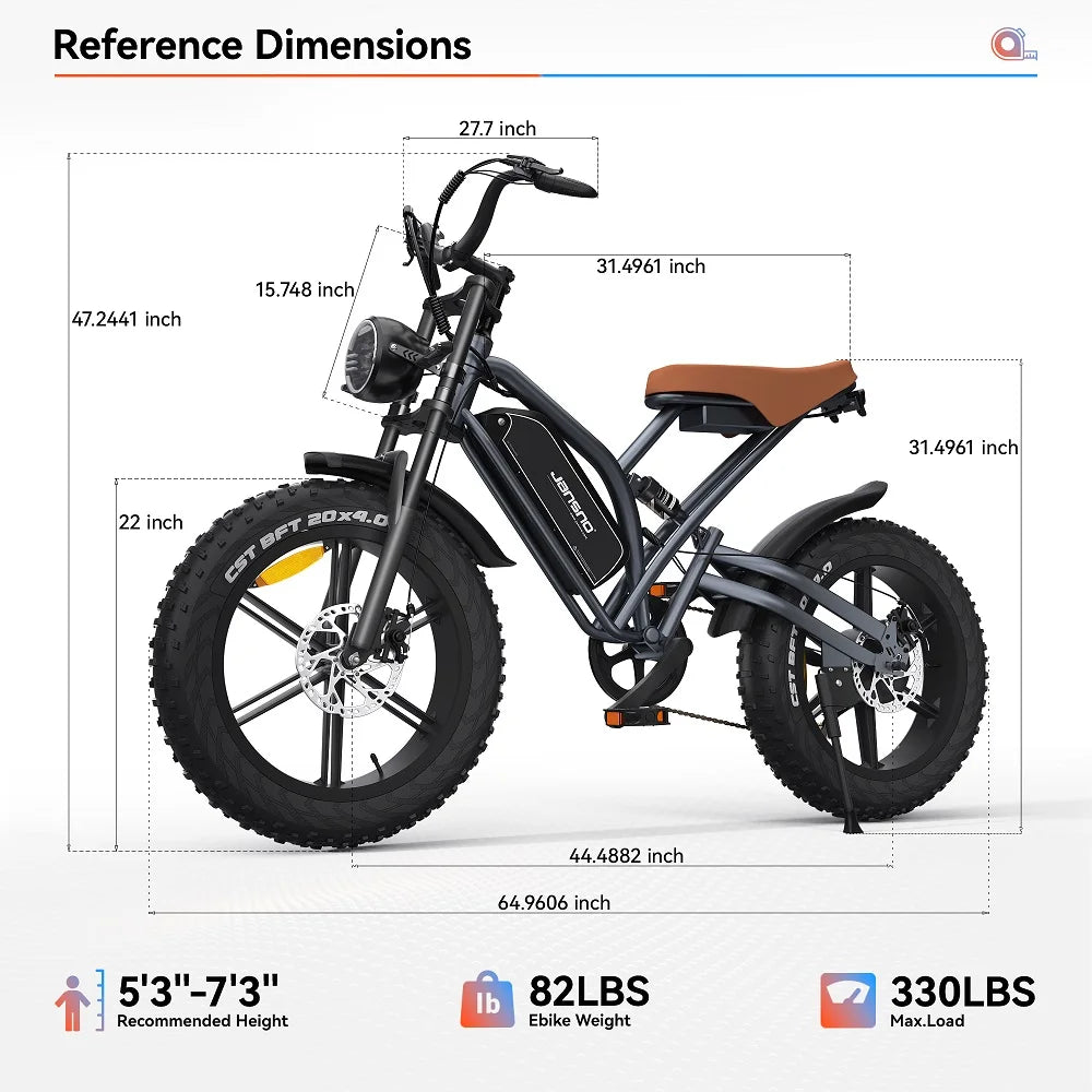 20" x 4.0 Electric Bike with 750W Motor 48V 14Ah Battery 7-Speed E792820