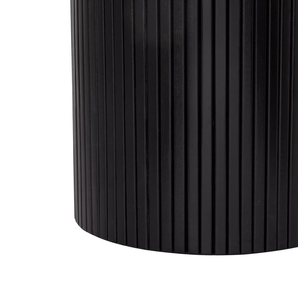 Black Solid Wood Round Dining Table F299