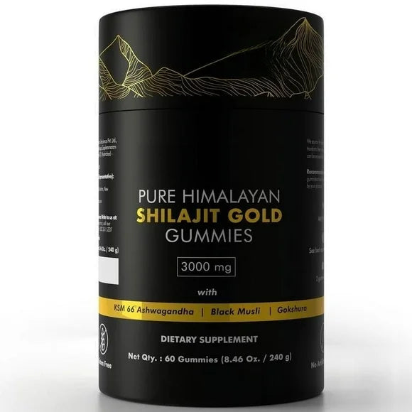 Pure Shilajit Himalayan Gummies with Ashwagandha Fulvic Acid 60 Gummies W7329