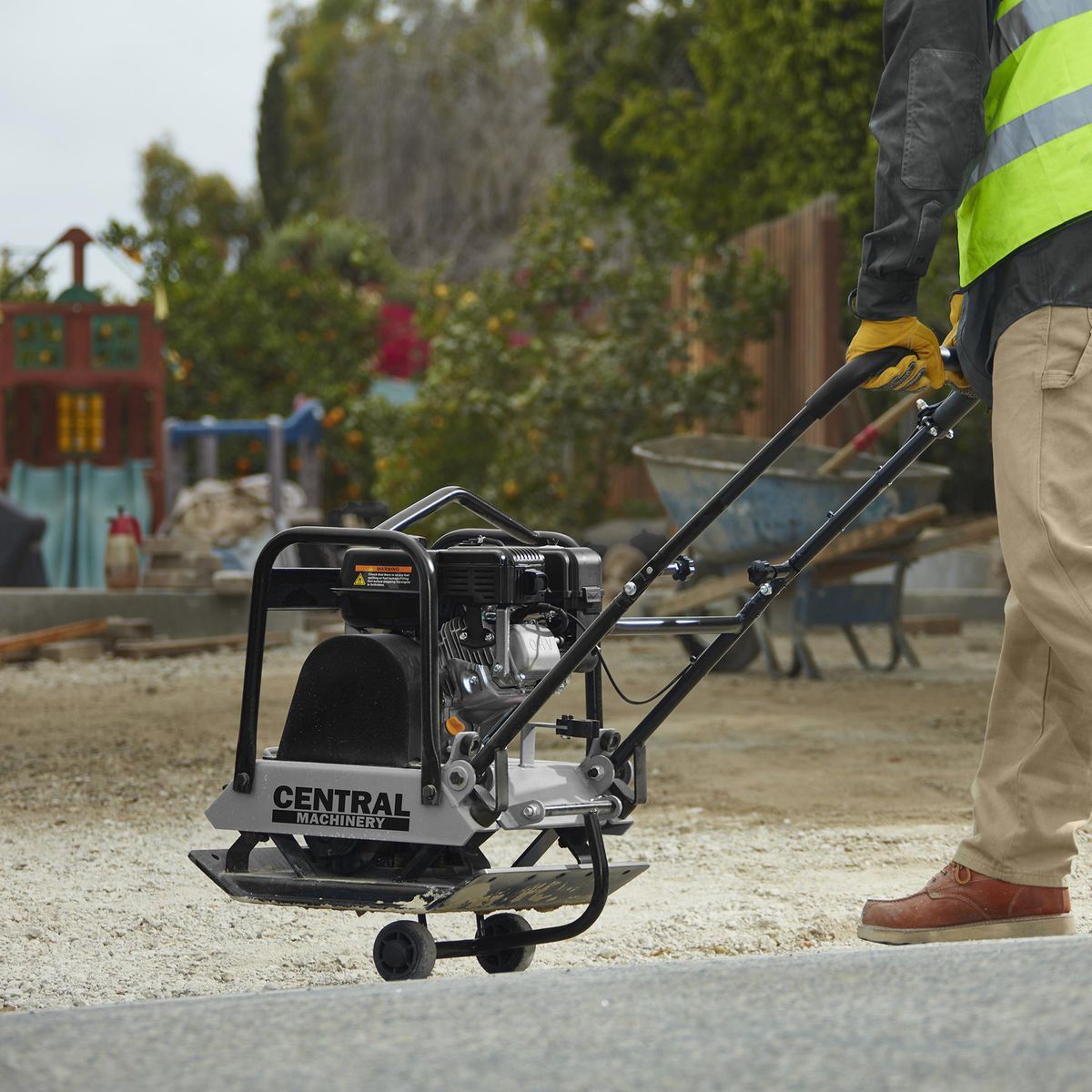 7 HP Plate Compactor with Wheel Kit T3055