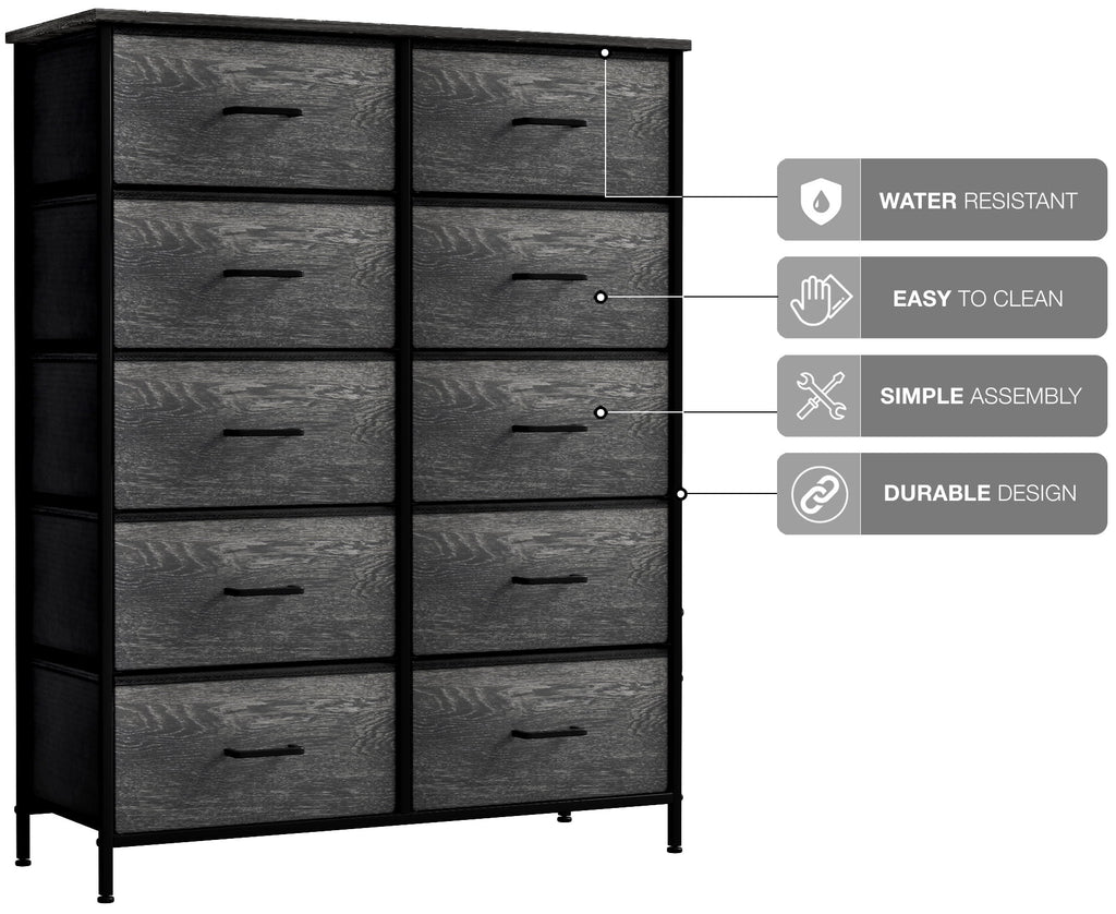 10 Drawer Faux Wood Storage Dresser F70201