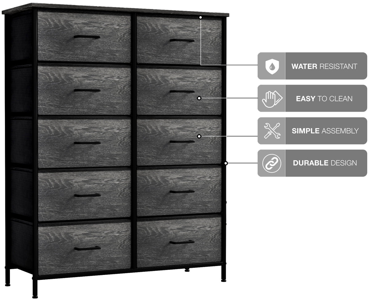 10 Drawer Faux Wood Storage Dresser F70201