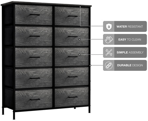 10 Drawer Faux Wood Storage Dresser F70201