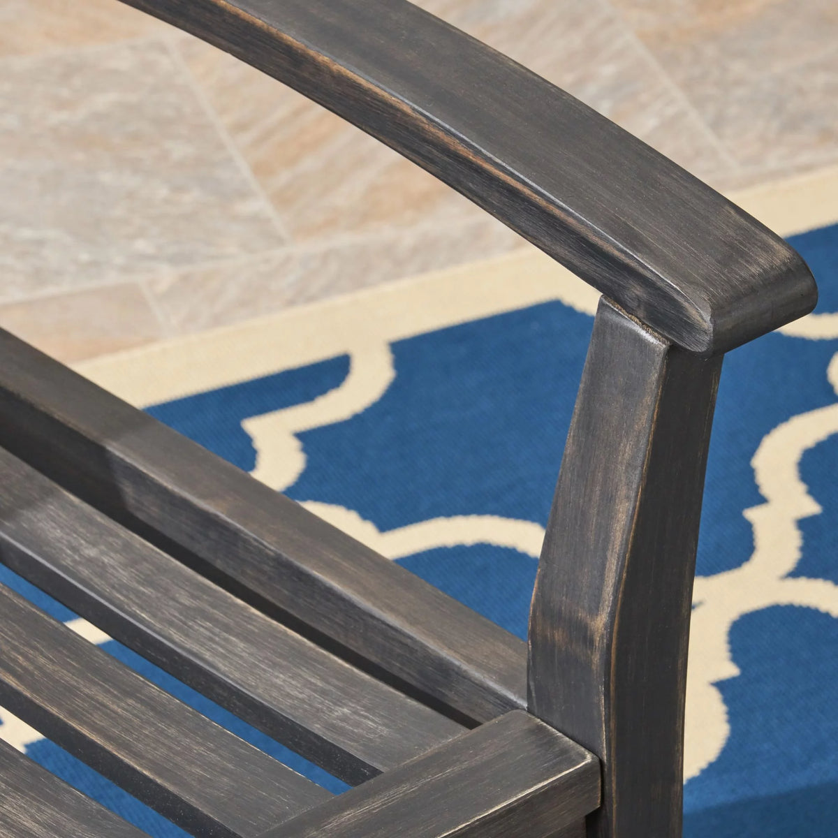 Dark Gray Acacia Wood Patio Rocker X7258
