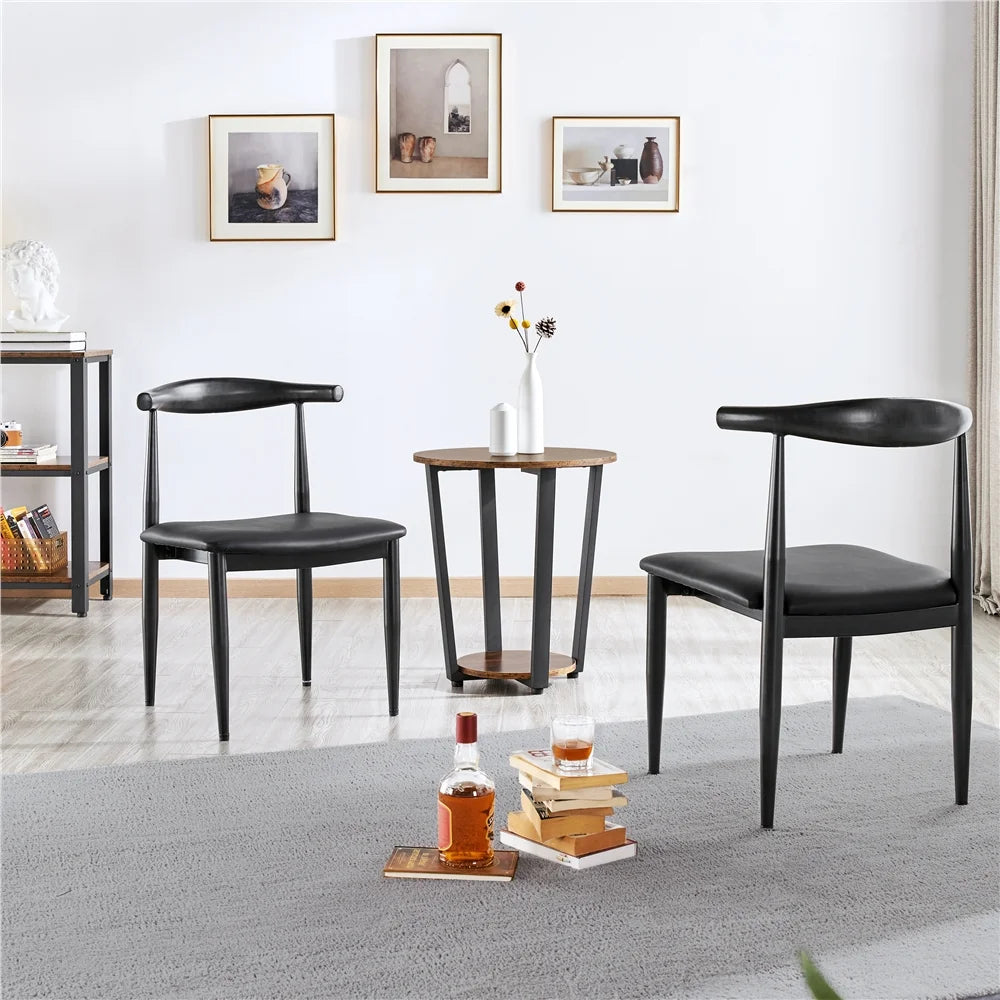 Black Fabric Leather Dining Chairs D62209