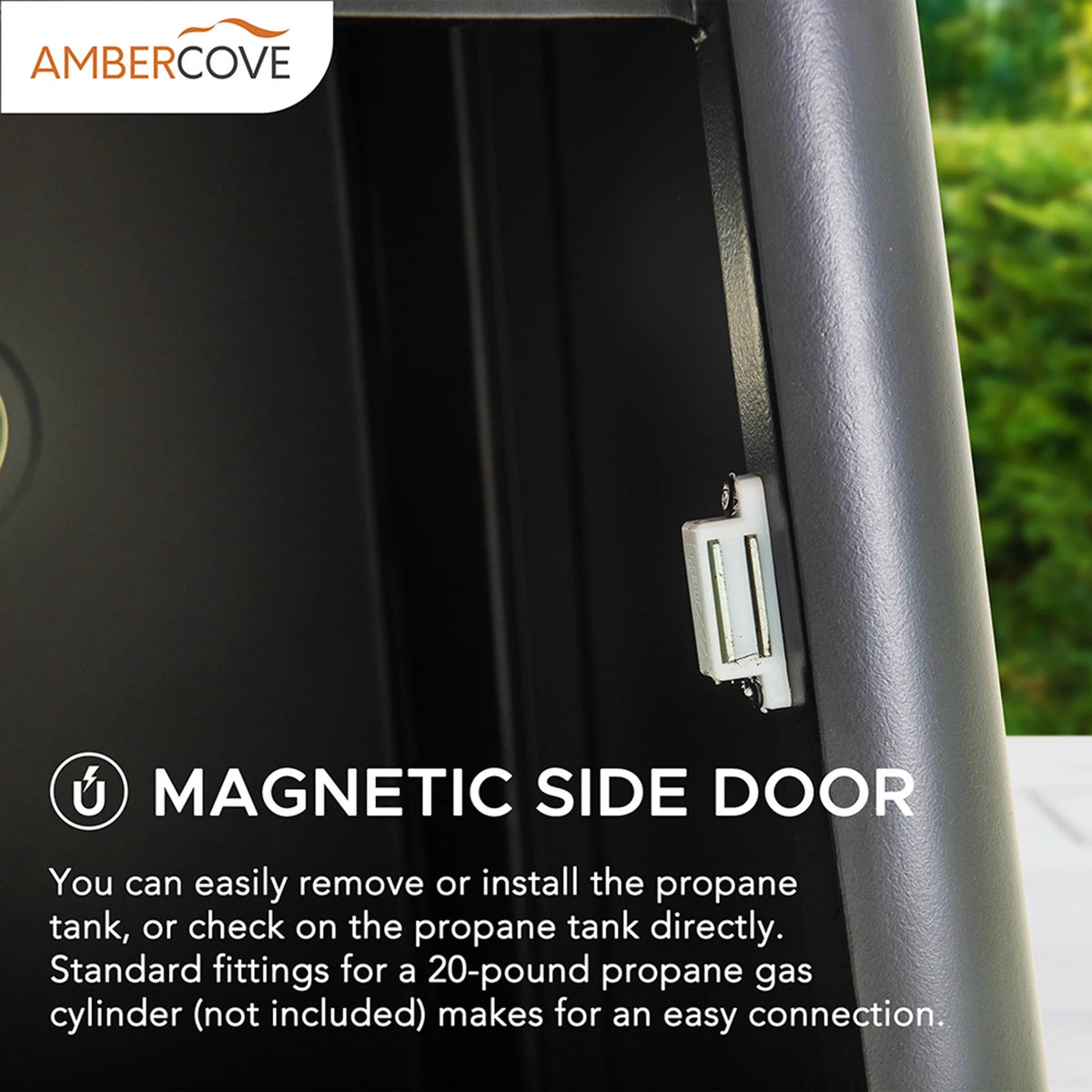 40,000 BTU Matte Black Steel Propane Patio Heater with Table Top B508