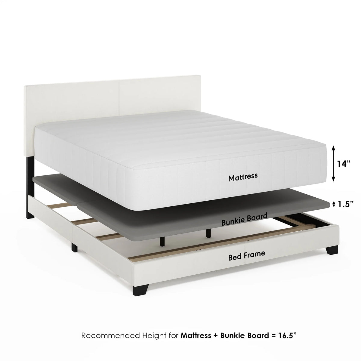 Black PU Leather Twin XL Upholstered Bed Frame M24118